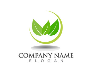 Vector leaves green nature logo template symbol