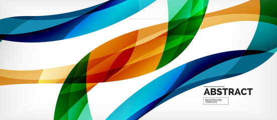 Obraz premium Linear wave web template. Vector illustration bright design. Decorative print. Decorative backdrop vector. Vector business illustration