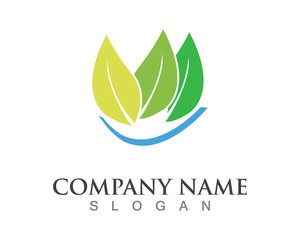 Vector leaves green nature logo template symbol