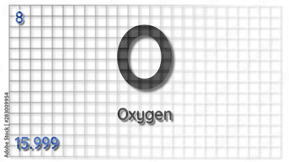 Wall mural oxygen chemical element physics and chemistry illustration backdrop - Wall murals