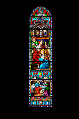 La Flèche. Vitrail de l'église Saint-Thomas. Sarthe. Pays de la Loire