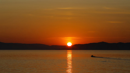 Sunset at Trondheim fjord