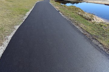 Newly laid bitumen path