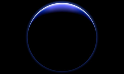 Blue solar eclipse illustration in a dark sky