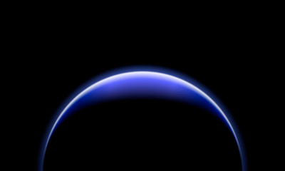 Blue solar eclipse illustration in a dark sky