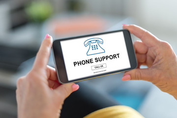 Phone support concept on a smartphone