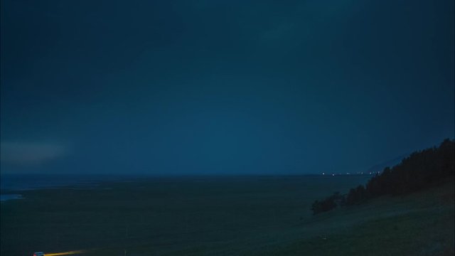 Severe thunderstorm on Lake Baikal