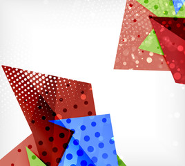 Modern origami card. Modern origami design element. Color geometric pattern. Abstract low-poly background. Presentation template.