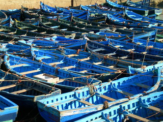 Fototapeta na wymiar fishing boats in harbor of Essaouira-Atlantic coast of Morocco