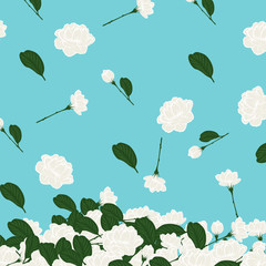 seamless pattern with jasmine flowers
