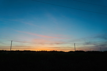 Fototapeta na wymiar beautiful sunset in the countryside