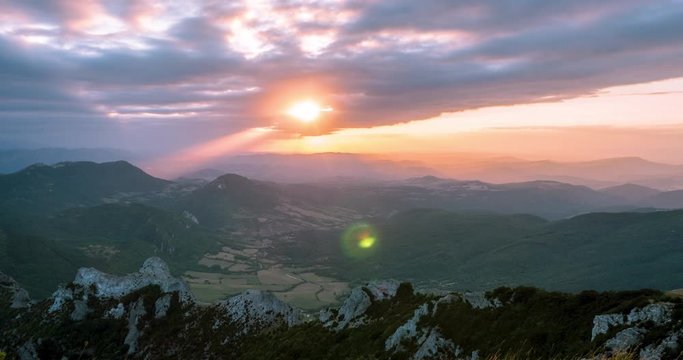 Timelapse of aiguille de bavella, french mountain located in Corse, corsica island