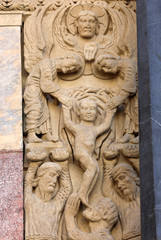 Fototapeta premium Details of the west portal Saint Trophime Cathedral in Arles, France. Bouches-du-Rhone, France
