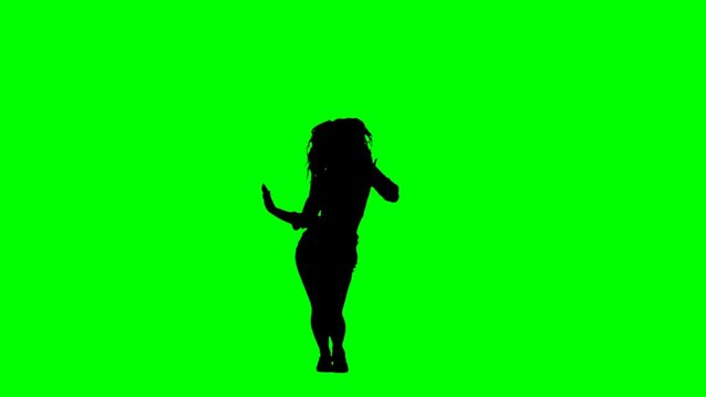 Sexy Dance Green Screen Silhouette