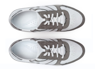 shoes isolated on white background. top view.