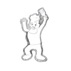 Drunk angry man with a bottle of alcohol, antisocial behavior illustration, hand drawing.