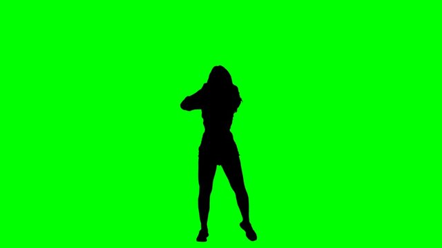 Silhouette Dancer Dancing on Green Screen