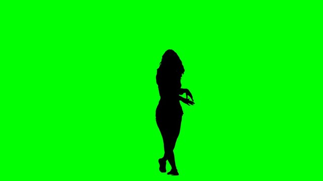 Sexy Female Dancing Green Screen Silhouette