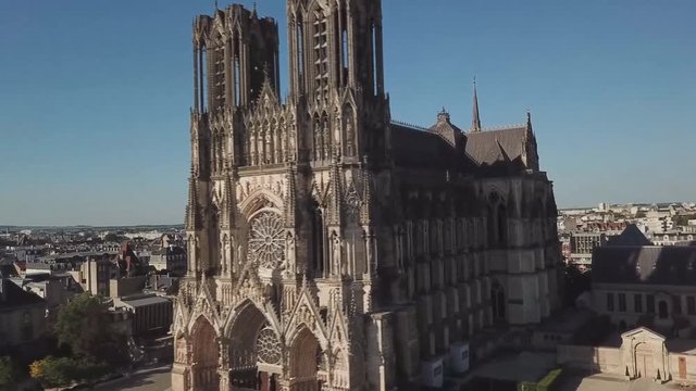 Cathedral of Notre-Dame, Reims, France, UNESCO (aerial photography)