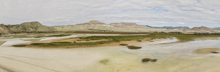 landscape with lake and mountains