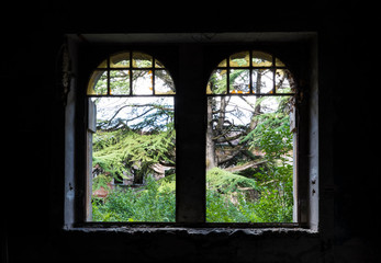 Fototapeta na wymiar Urban exploration in an abandoned convent