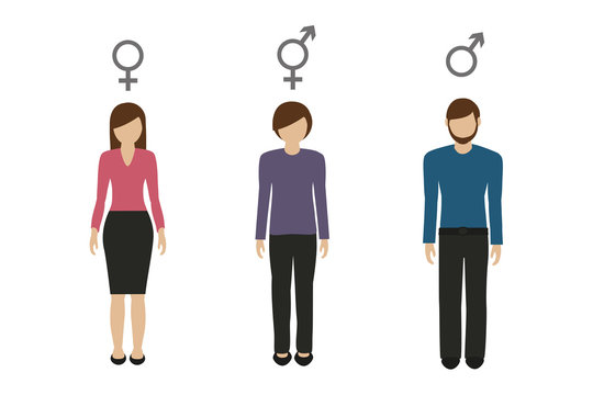 gender characters female male and neutral vector illustration EPS10