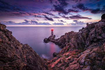 Capo Ferro lighthouse in Sardinia, Italy.