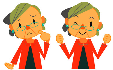 シニア女性　悩み＆解決セット