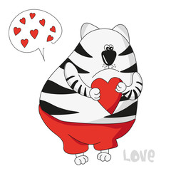 Cool cat style comic for postcards congratulations