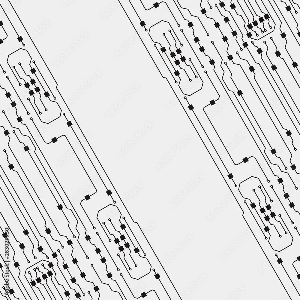 Poster Circuit board illustration. Abstract circuit board background. Vector
