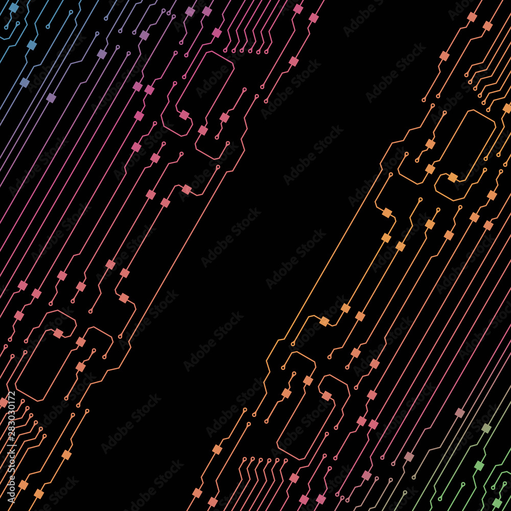 Aufkleber circuit board illustration. abstract circuit board background. vector