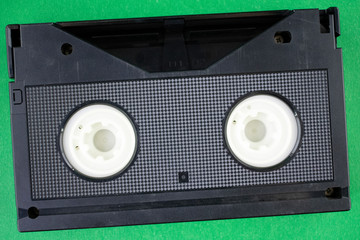 Old Video Tape isolated on green background