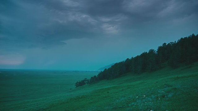 Severe thunderstorm on Lake Baikal