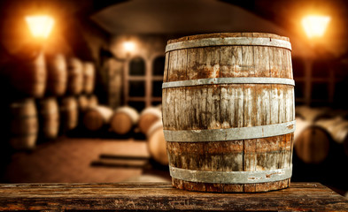 Barrel and free space for your decoration. 