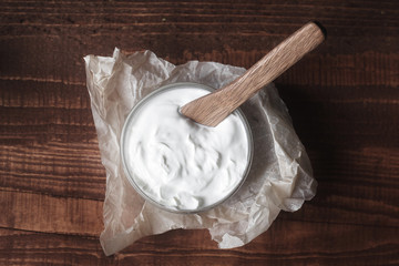 Healthy food high in protein. milk eggs cheese sour cream