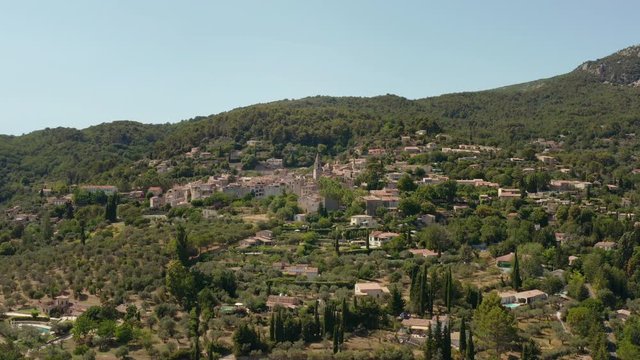 Aerial shot of Bargemon, small village in south of France in the Provence-Alpes-C&ocirc;te d'Azur district