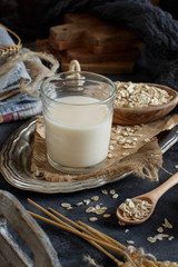 Vegan oat milk, non dairy alternative milk