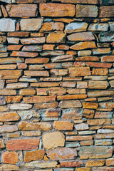 Outdoor, horizontally arranged stone wall, texture map