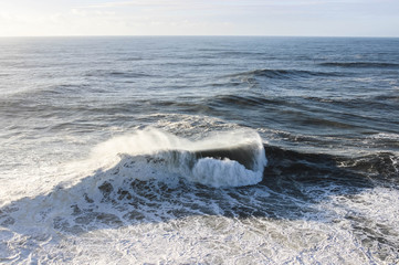 Big waves in Atlantic ocean Nazare, Portugal