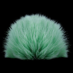 Green pompom on black background  