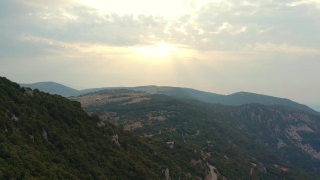 Aerial view of a big mountain in southern france, near Bargemon