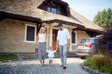 Parents with daughter on vacation