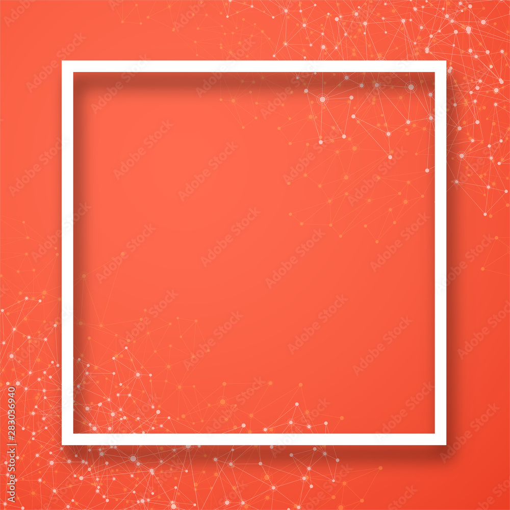 Wall mural global communication background with colorful network.