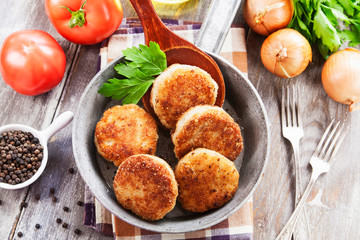 Burgers in the pan