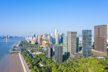 Fototapeta premium panoramic city skyline in hangzhou china