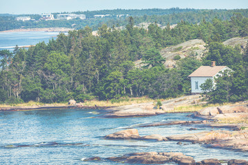 Picturesque landscape with island. at Baltic Sea. Aland Islands, Finland. Europe.