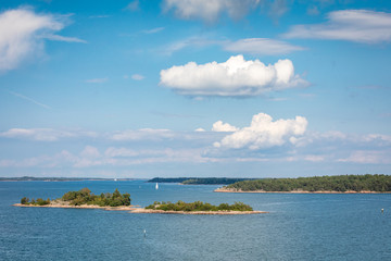 Picturesque landscape with island. at Baltic Sea. Aland Islands, Finland. Europe.