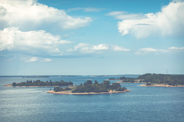 Picturesque landscape with island. at Baltic Sea. Aland Islands, Finland. Europe.