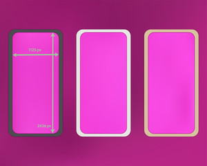 Mesh, magenta colored phone backgrounds kit.