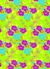 Flower pattern vector repeat hawaiin